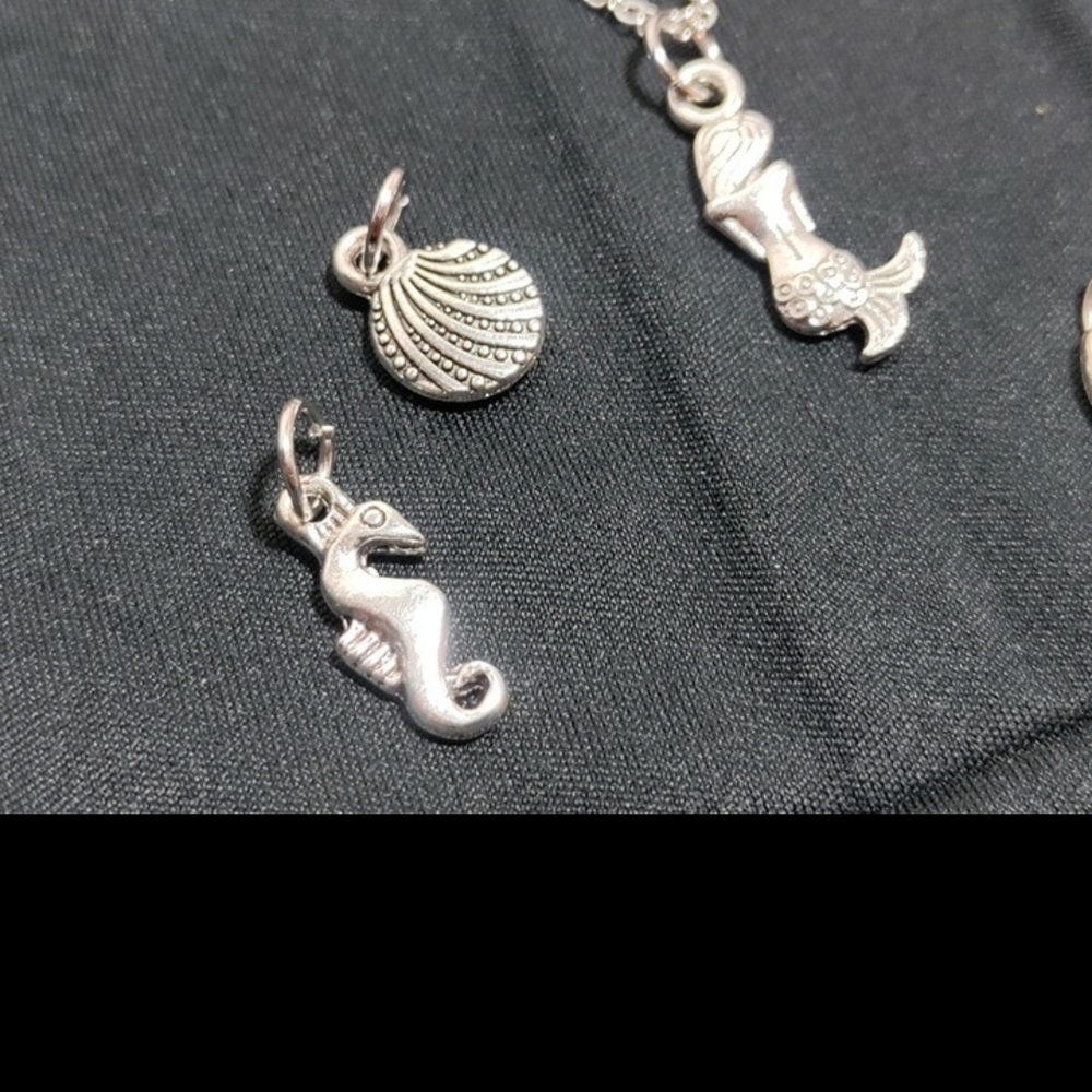 NEW Silver Aquatic Charm Necklace Set - Picture 3 of 9